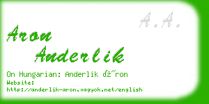 aron anderlik business card